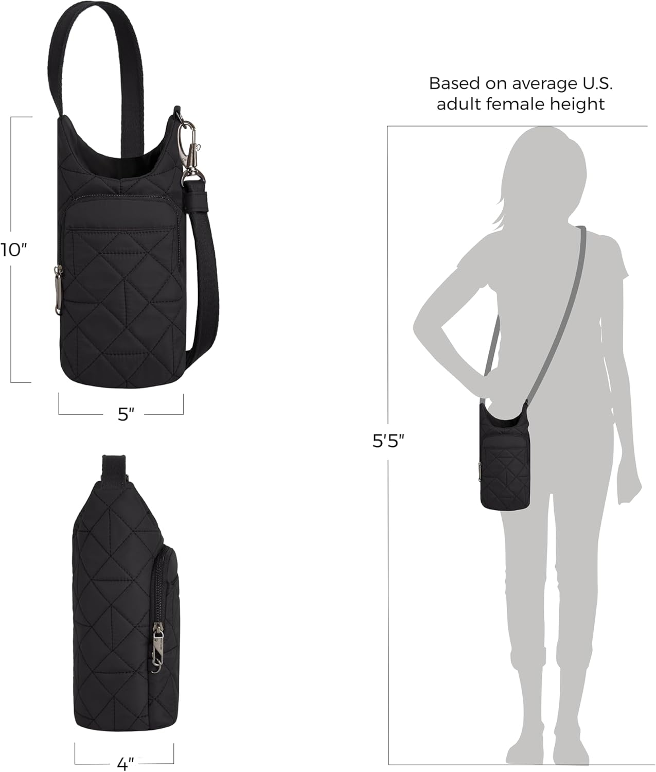 Travelon Anti-Theft Boho Insulated Water Bottle Tote