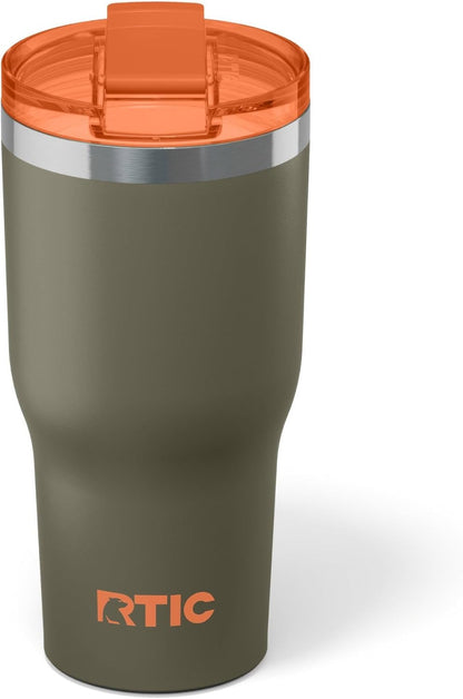 RTIC 20oz Essential Tumbler with Lid, Ceramic Lined, Insulated, Stainless Steel, Metal, Double Wall Vacuum-Insulation, Travel Cup for Iced Coffee, Tea, Hot and Cold Drink, Graphite