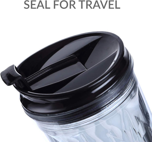 Cupture Crystal Click & Seal Shake Tumbler Cup for Hot or Cold Drinks - 22 oz (Black Diamond)