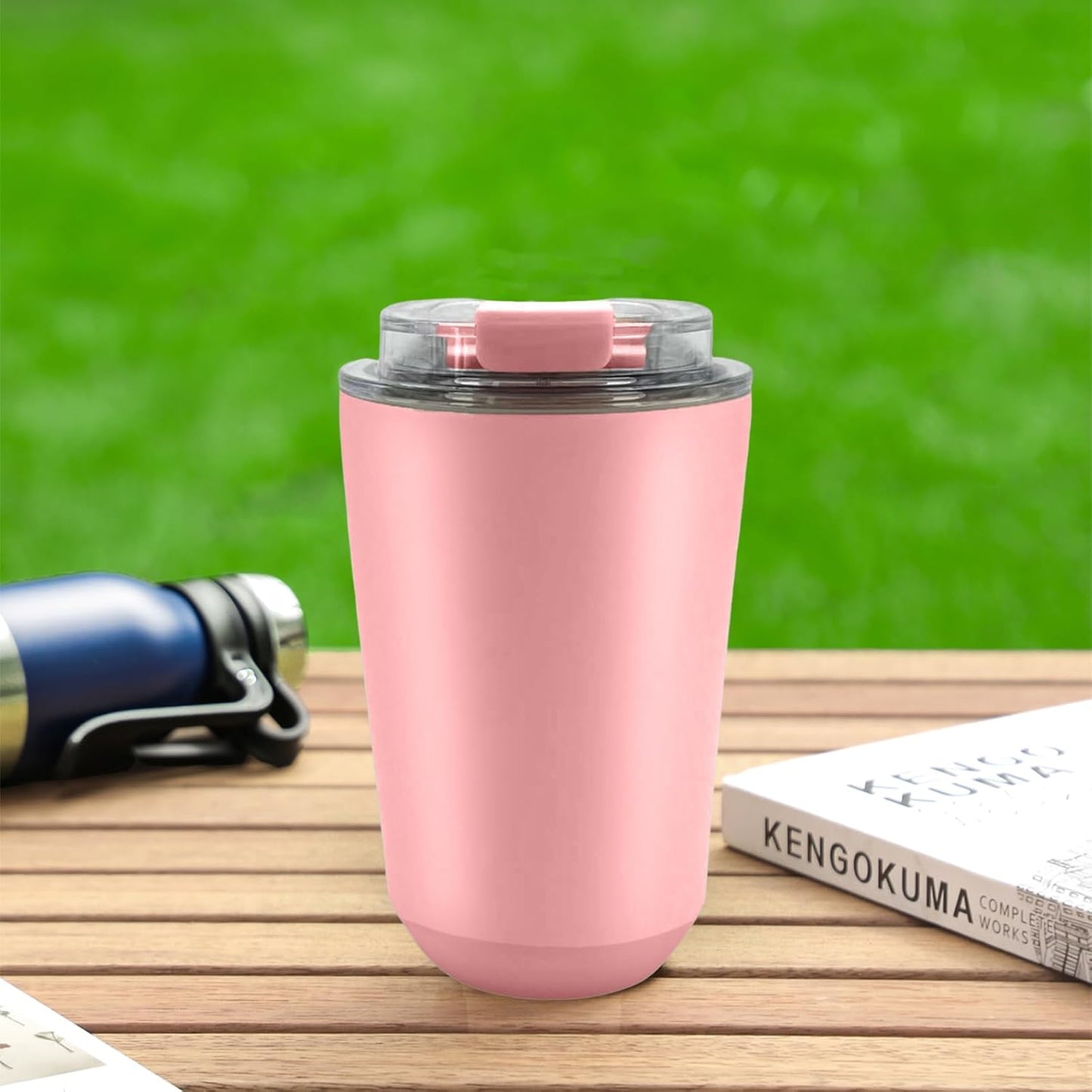 DEQIANG Travel Coffee Cup, Coffee Cup Travel with Lid, Insulated Coffee Mug for Hot & Cold Beverages, Great Gift Choice for Coffee Lovers, Office Workers, Hikers & Commuters (Black, 8.5 oz)