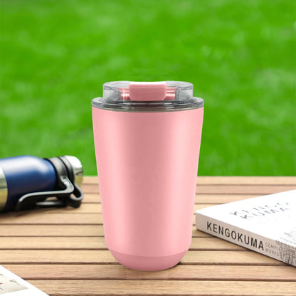 DEQIANG Travel Coffee Cup, Coffee Cup Travel with Lid, Insulated Coffee Mug for Hot & Cold Beverages, Great Gift Choice for Coffee Lovers, Office Workers, Hikers & Commuters (Black, 8.5 oz)
