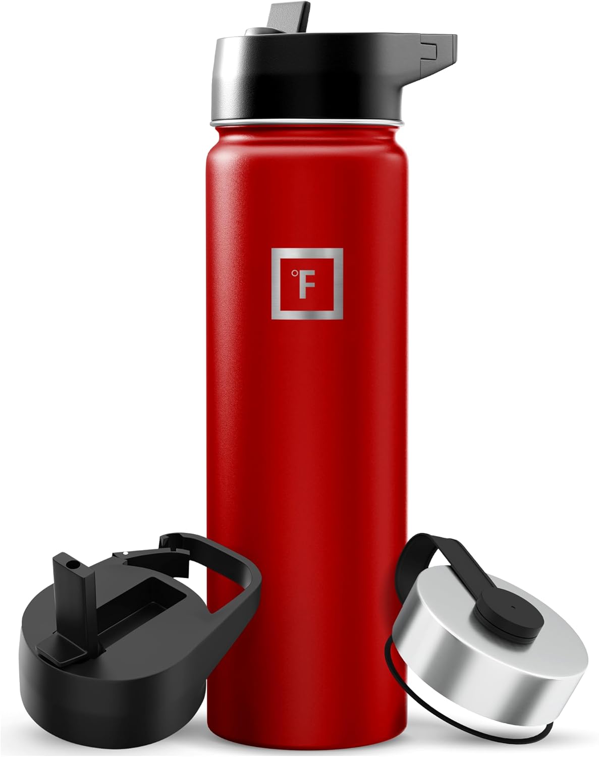 IRON °FLASK Camping & Hiking Hydration Flask with Straw, Wide Mouth Insulated Stainless Steel Sports Water Bottle - 22 oz Aurora