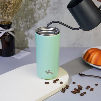 Konokyo Tumbler with Lid, 16 oz Travel Coffee Mug Double Wall Vacuum Stainless Steel Thermal Metal Cup Insulated Water Bottle,Navy Blue