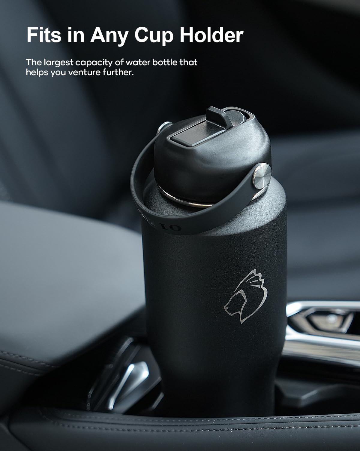 BUZIO 40oz Insulated Water Bottle Fits in Any Car Cup Holders, 40oz Vacuum Insulated Tumbler with Lids and Straw for Water, Travel Mug Cupholder Friendly, Leakproof Keep Cold & Hot, Indigo Crush