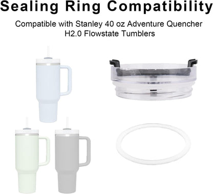 4pcs Lid Gaskets for Stanley 40oz Adventure Quencher H2.0 Flowstate Tumblers, BPA Free Silicone Lid Seals Leak-Proof