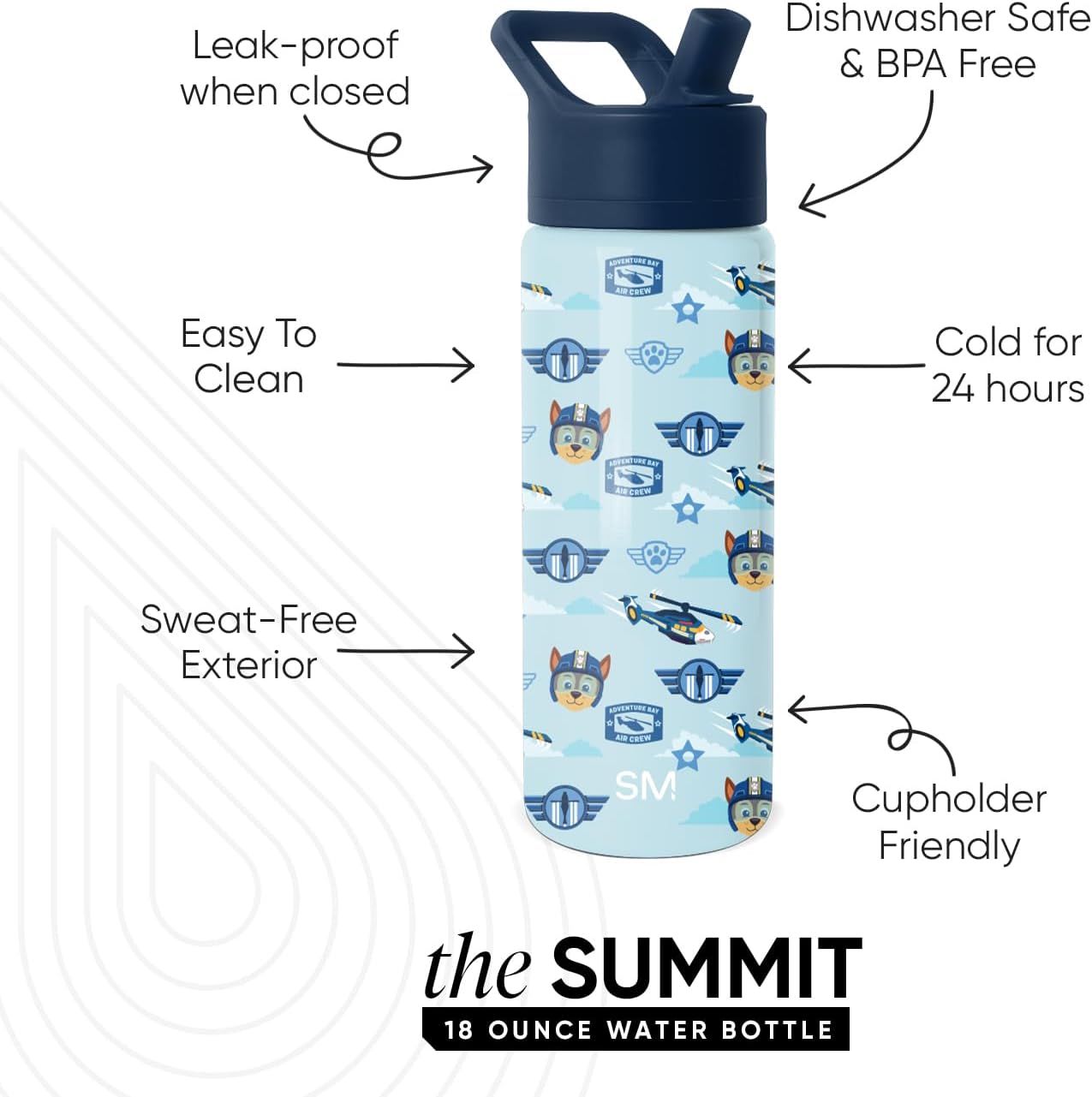 Simple Modern Kids Water Bottle with Straw Lid | 14oz Insulated Stainless Steel Kids Tumbler & Spill Proof Toddler Cup for School, Girls, Boys | Summit | Chloe Floral - Colors A