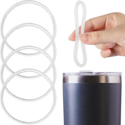Patelai 6 Pcs 20 oz Replacement Rubber Lid Seals O Shaped Resealable Lid Gaskets for 10, 12, 16 and 20 Ounce Insulated Stainless Steel Tumblers (White)