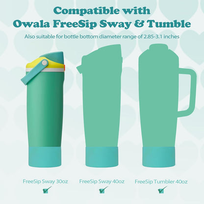 2PCS Silicone Boots for Owala 30oz & 40oz FreeSip Sway Bottles & Tumblers – Non-Slip, Scratch-Resistant, Stability Enhancer for Owala Accessories (Eucalyptus Green) - Colors A
