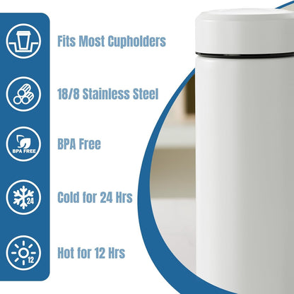 PARACITY Insulated Water Bottle,15 oz Stainless Steel Thermo, Double Wall Vacuum Water Bottle, Metal Water Bottle Keeps Hot for 12 Hrs, Cold for 24 Hrs, for Coffee, Drinks