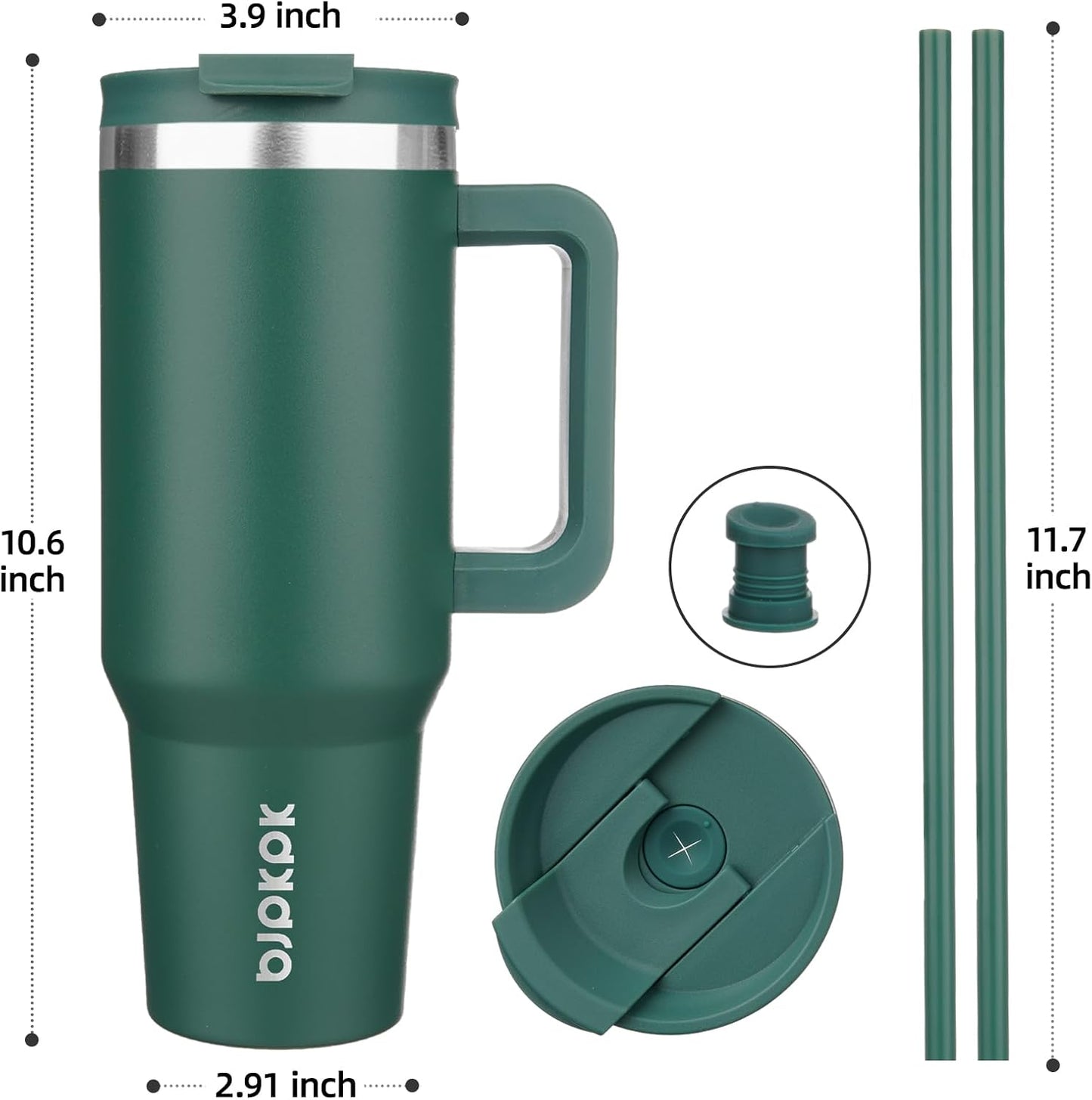 BJPKPK 30oz Stainless Steel Insulated Tumbler With Handle And Lid Straw Travel Coffee Mug Thermal Cup,Black