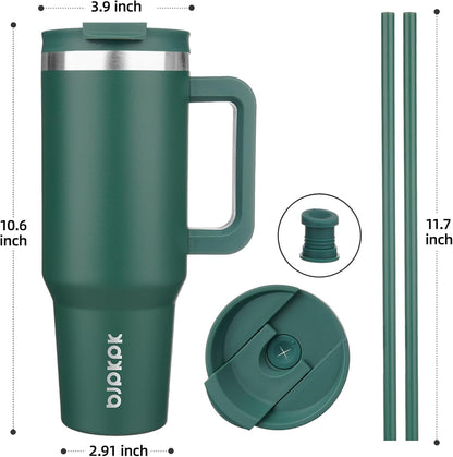BJPKPK 30oz Stainless Steel Insulated Tumbler With Handle And Lid Straw Travel Coffee Mug Thermal Cup,Black
