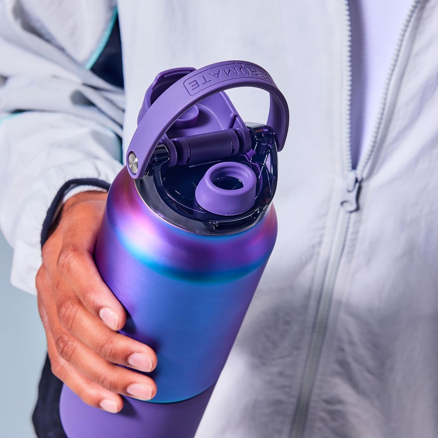 BrüMate Rise 25oz Water Bottle With 100% Leakproof Covered Silicone Straw | Insulated Stainless Steel Water Bottle | Cup-Holder Friendly | Fast Flow | Soft Sip Silicone Spout | BPA-Free (Rose Taupe)