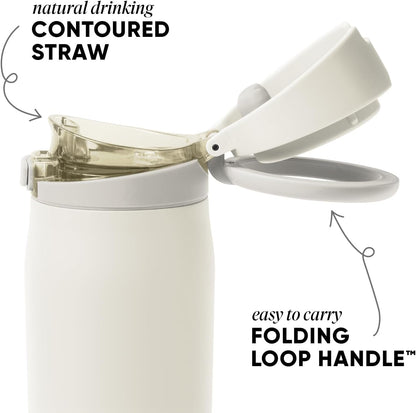 Simple Modern Mesa Loop Water Bottle with Covered Straw and Handle | 24oz Cup Holder Friendly Insulated Stainless Steel Bottles for Travel, Sports and School | Iris Sage - Colors B