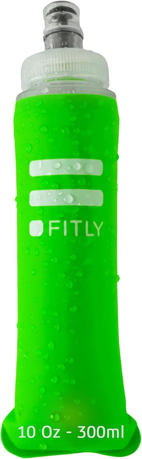 FITLY Soft Flask - Shrink As You Drink Soft Water Bottle for Hydration Pack - Folding Water Bottle Ideal for Running, Hiking, Cycling, Climbing & Rigorous Activity