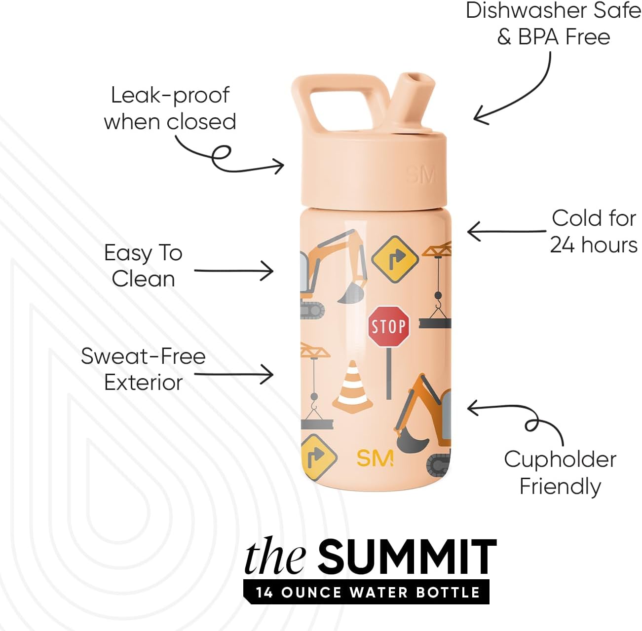 Simple Modern Kids Water Bottle with Straw Lid | 14oz Insulated Stainless Steel Kids Tumbler & Spill Proof Toddler Cup for School, Girls, Boys | Summit | Chloe Floral - Colors A