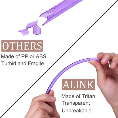 ALINK 10.5 in Long Reusable Plastic Straws with Brush, Tritan Hard Plastic Tumbler Straws, 10 Rainbow Colored Replacement Straw for 16 OZ 20 OZ 30 OZ Stanley, YETI, Starbucks Tumblers, Mason Jars