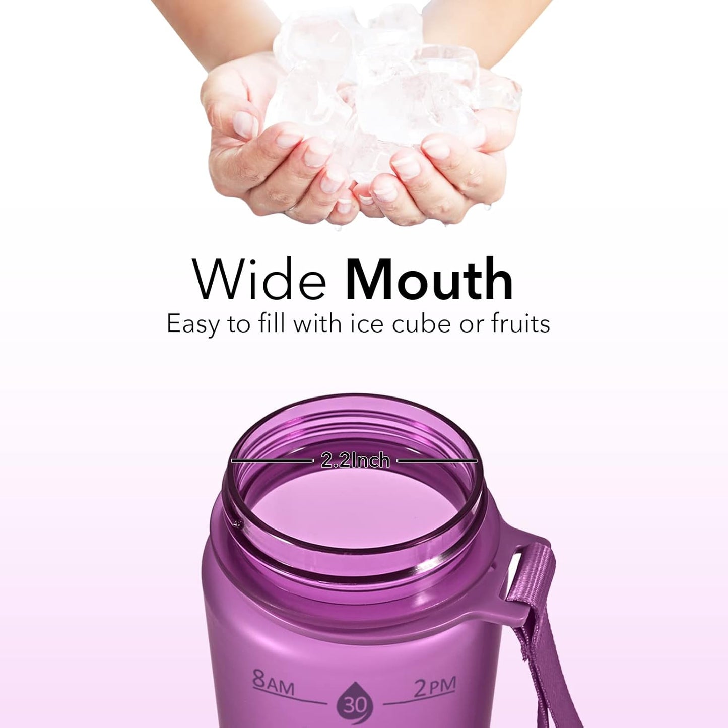Hyeta 32oz Water Bottles with Straw - Stay Motivated and Hydrated with Convenient Times to Drink Markings, Durable, Leak-proof