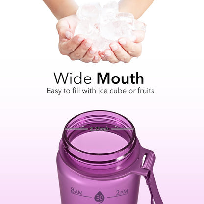 Hyeta 32oz Water Bottles with Straw - Stay Motivated and Hydrated with Convenient Times to Drink Markings, Durable, Leak-proof