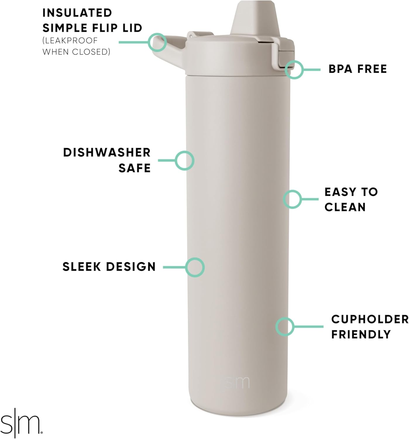 Simple Modern Filtered Water Bottle | Insulated Stainless-Steel Carbon Filter Travel Water Bottles | Reusable for Clean Drinking Water On The Go | 34oz, Sea Glass Sage