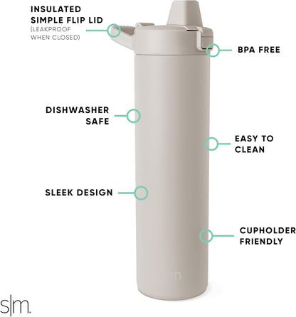 Simple Modern Filtered Water Bottle | Insulated Stainless-Steel Carbon Filter Travel Water Bottles | Reusable for Clean Drinking Water On The Go | 34oz, Sea Glass Sage