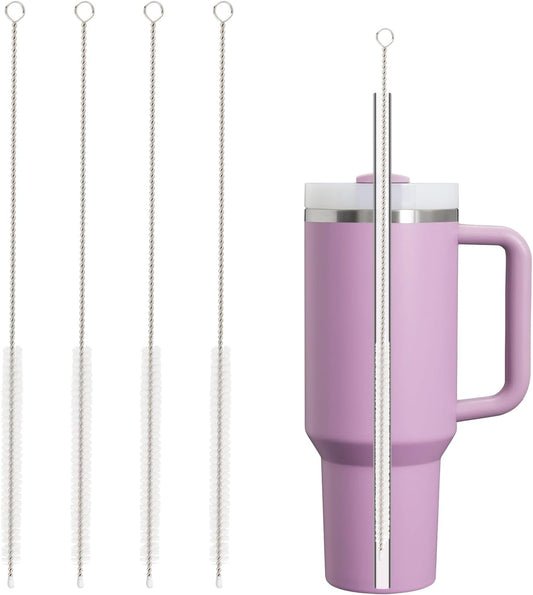 Straw Cleaner Brush for Stanley, 10Pcs Reusable Extra Long Straws Cleaning Brush for 14oz 20oz 30oz 40oz Stanley Mug, Cleaning Brushs for All Plastic, Glass, Stainless and Silicone Straw