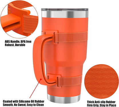 11 Colors Anti-Slip Adjustable Tumbler Cup Handle Fit 20 Oz to 44 Oz of YETI, RTIC, Ozark Trail, Simple Modern, SIC, SUNWILL, Tervis and More Brand Travel Tumbler Cup Mug NO Brand Limitid Black