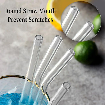Replacement Glass Straw Compatible with Stanley 40 oz 30 oz Cup Tumbler, Reusable Straw with Covers and Cleaning Brush, 12 PCS