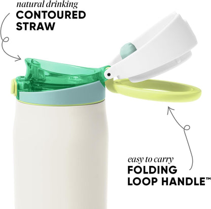 Simple Modern Mesa Loop Water Bottle with Covered Straw and Handle | 24oz Cup Holder Friendly Insulated Stainless Steel Bottles for Travel, Sports and School | Iris Sage - Colors B