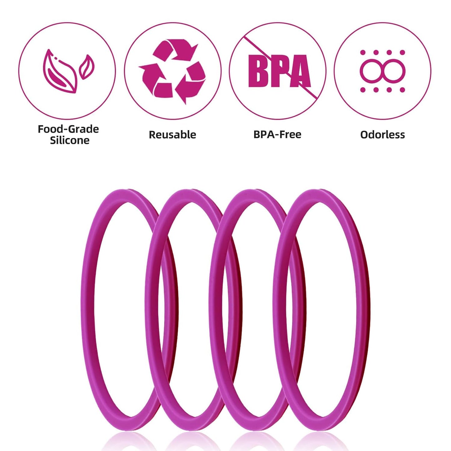 BOXOB 4pcs Gasket Replacement for Owala 40oz Tumbler, Silicone O Ring Water Bottle Ring Seal Lid Gasket Replacement Parts Accessories Compatible with Owala 40oz Stainless Steel Cup (Grey)