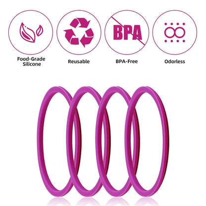 BOXOB 4pcs Gasket Replacement for Owala 40oz Tumbler, Silicone O Ring Water Bottle Ring Seal Lid Gasket Replacement Parts Accessories Compatible with Owala 40oz Stainless Steel Cup (Grey)
