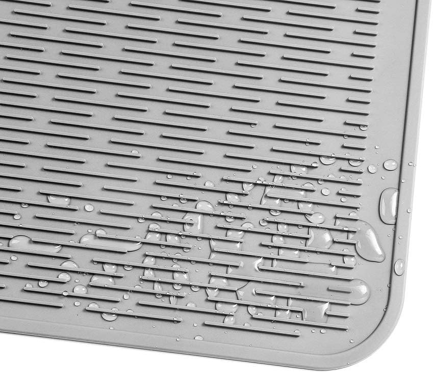 MicoYang Silicone Dish Drying Mat for Multiple Usage,Easy clean,Eco-friendly,Heat-resistant Silicone Mat for Kitchen Counter,Sink,Bar,Bottle,or Cup Green M 17 inches x 6 inches