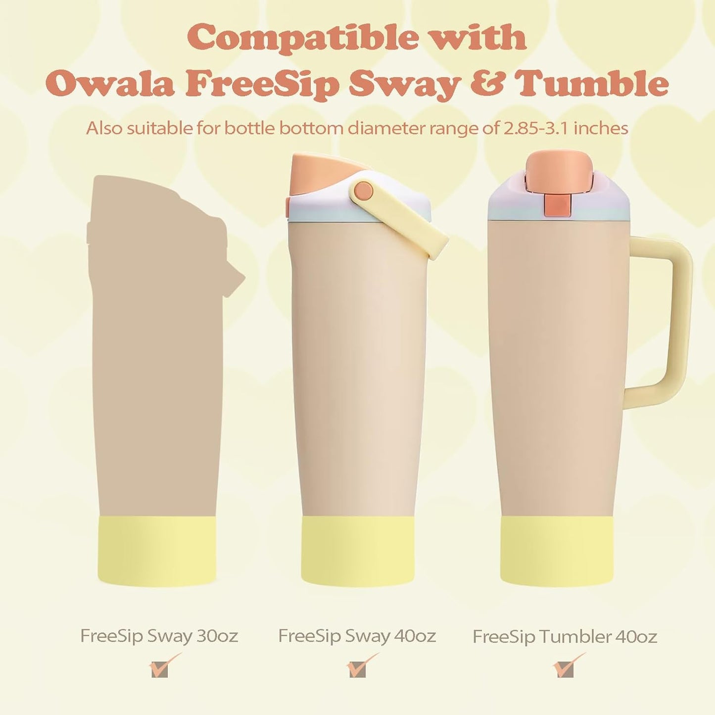 2PCS Silicone Boots for Owala 30oz & 40oz FreeSip Sway Bottles & Tumblers – Non-Slip, Scratch-Resistant, Stability Enhancer for Owala Accessories (Eucalyptus Green) - Colors B