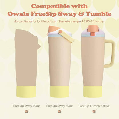 2PCS Silicone Boots for Owala 30oz & 40oz FreeSip Sway Bottles & Tumblers – Non-Slip, Scratch-Resistant, Stability Enhancer for Owala Accessories (Eucalyptus Green) - Colors B