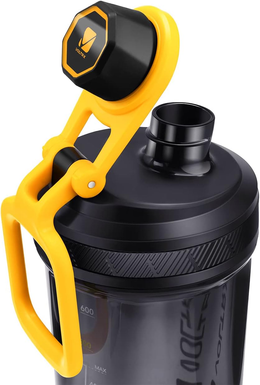 VOLTRX Electric Protein Shaker Bottle - USB Rechargeable Mixer Cup for Shakes and Meal Replacements, BPA-Free Tritan, 20oz