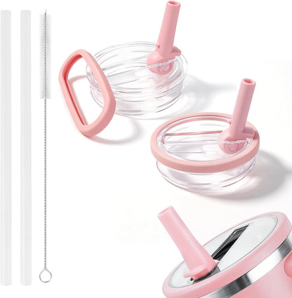 2 Pack 30 oz Flip Straw Leak Proof Lid for Stanley Quencher H2.0, Spill Proof Tumbler Lid Replacement, BPA Free Reusable No Spill Straw Lid for Stanley Accessories