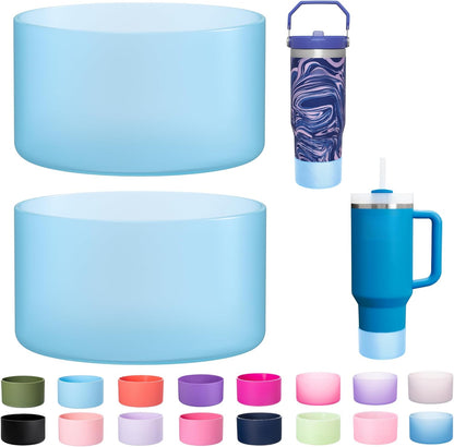 2-Pack Silicone Boot for Stanley Cup 30oz & 40oz, Anti-Slip & Noise Reducing Bottom Protector, BPA-Free Tumbler Base Cover for Quencher H2.0 30/40oz & IceFlow 20/30oz, Accessories for Car & Travel