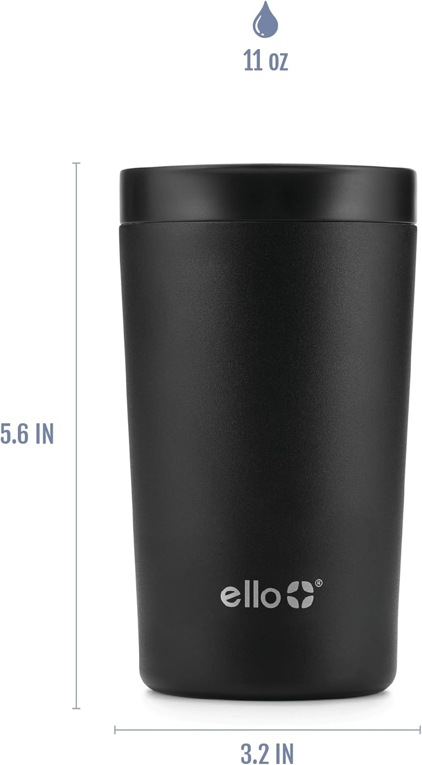 Ello Miri 16oz Vacuum Insulated Stainless Steel Travel Mug, Leak-Proof Slider Lid, Keeps Hot for 5 Hours, Perfect for Coffee or Tea, BPA-Free, Fits Most Cupholders, Holiday Gift, Speckle