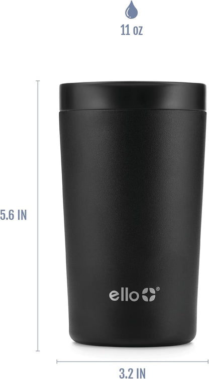 Ello Miri 16oz Vacuum Insulated Stainless Steel Travel Mug, Leak-Proof Slider Lid, Keeps Hot for 5 Hours, Perfect for Coffee or Tea, BPA-Free, Fits Most Cupholders, Holiday Gift, Speckle
