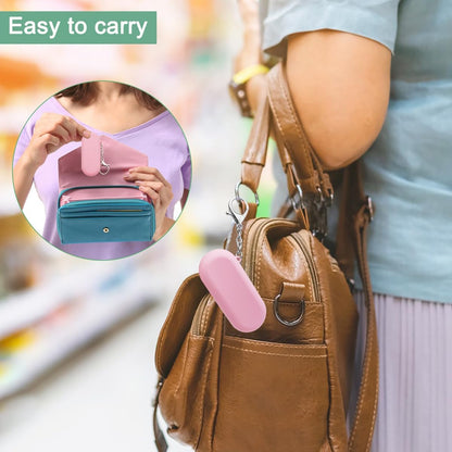 2 Set Silicone Straws with Case, Reusable Travel Straw Cruise Ship Essentials, Foldable Portable Straw + Deep Cleaning Brush + Carry Case with Keychain, for Travel & Party Cold or Hot (Pink & Blue)