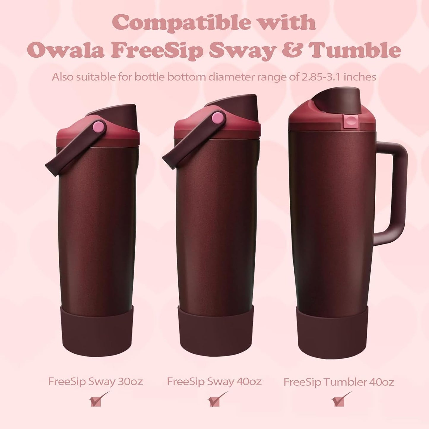 2PCS Silicone Boots for Owala 30oz & 40oz FreeSip Sway Bottles & Tumblers – Non-Slip, Scratch-Resistant, Stability Enhancer for Owala Accessories (Eucalyptus Green) - Colors A