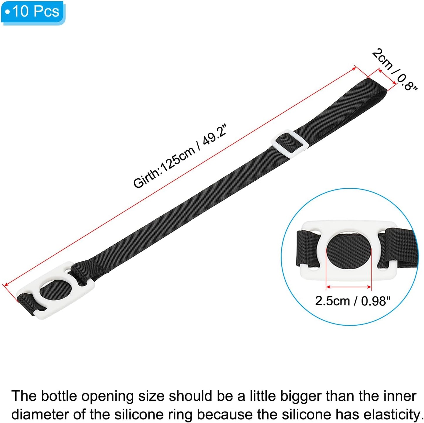 PATIKIL Water Bottle Lanyard, Adjustable Holder Shoulder Strap with Ring Buckle Carrier Clips for Walk Outdoor