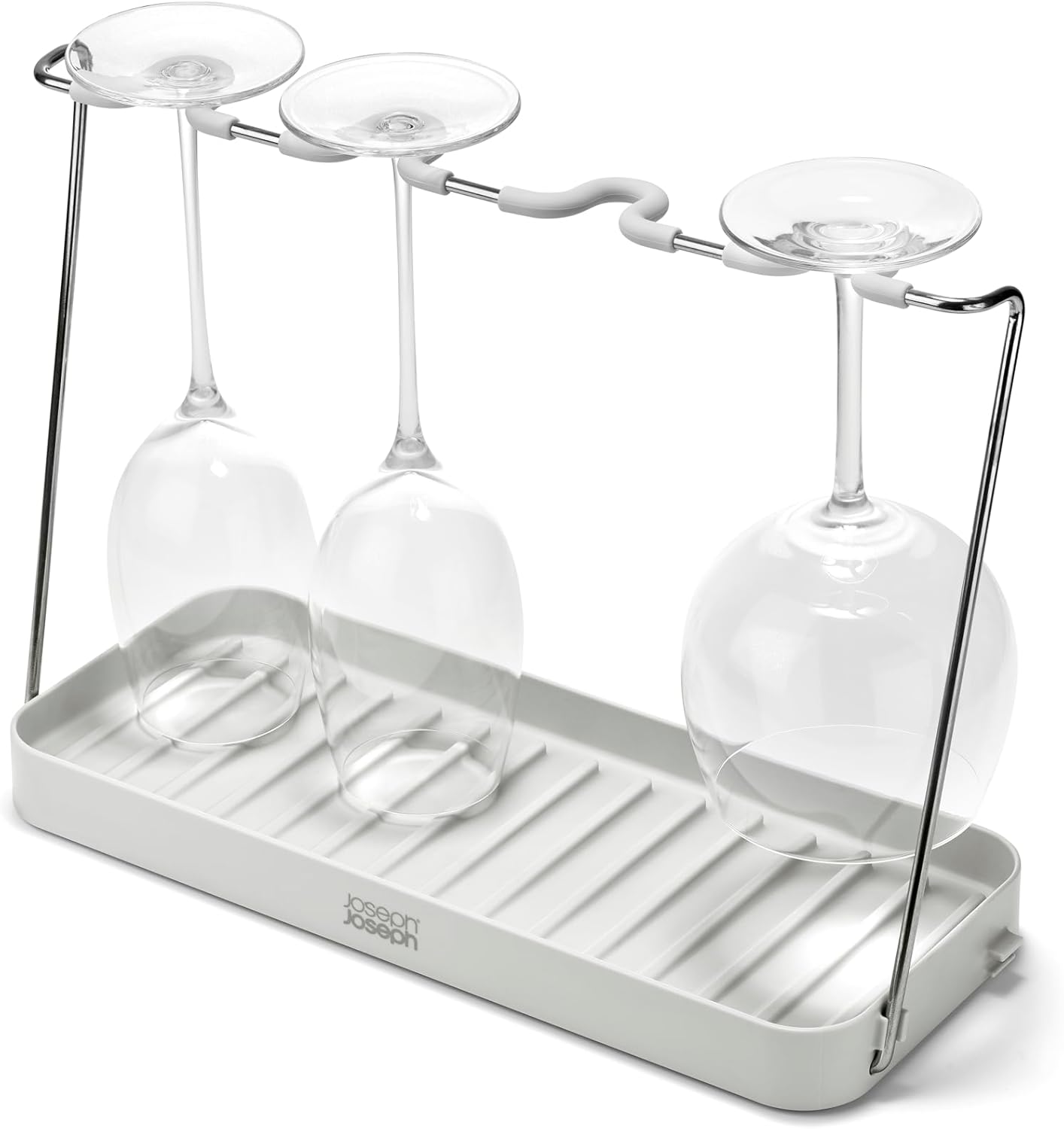 Joseph Joseph DrySmart Folding Water Bottle Drying Rack, Space-Saving Draining Board Organizer, Made from Recycled Plastic
