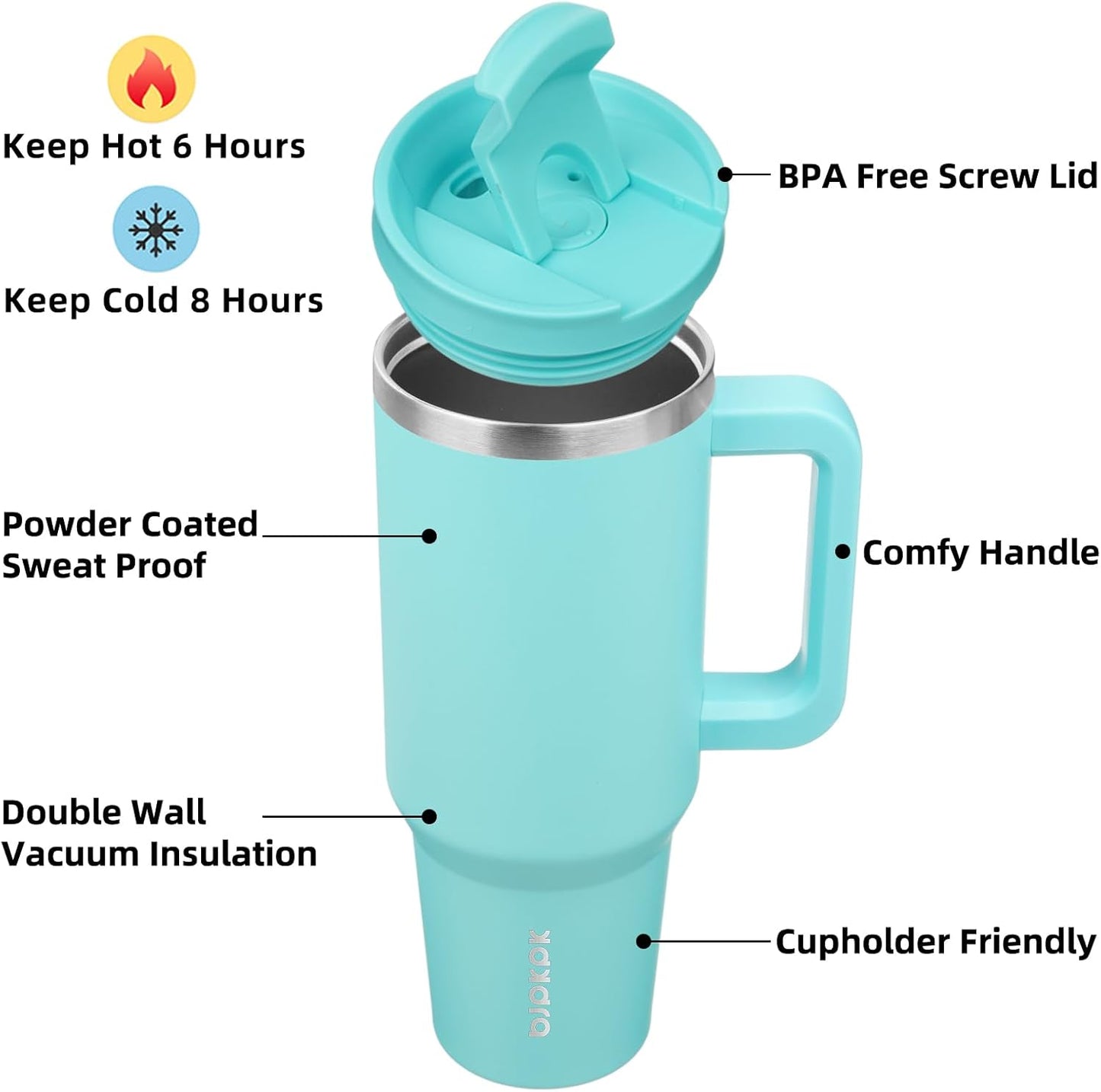 BJPKPK 30oz Stainless Steel Insulated Tumbler With Handle And Lid Straw Travel Coffee Mug Thermal Cup,Black