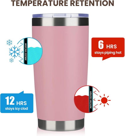 MEWAY 20oz Tumbler Cup Double Wall Vacuum Insulated Travel Mug Bulk, Stainless Steel Tumblers with Lid and Straw, Durable Powder Coated Coffee Cups for Cold & Hot Drinks (Navy, 1)