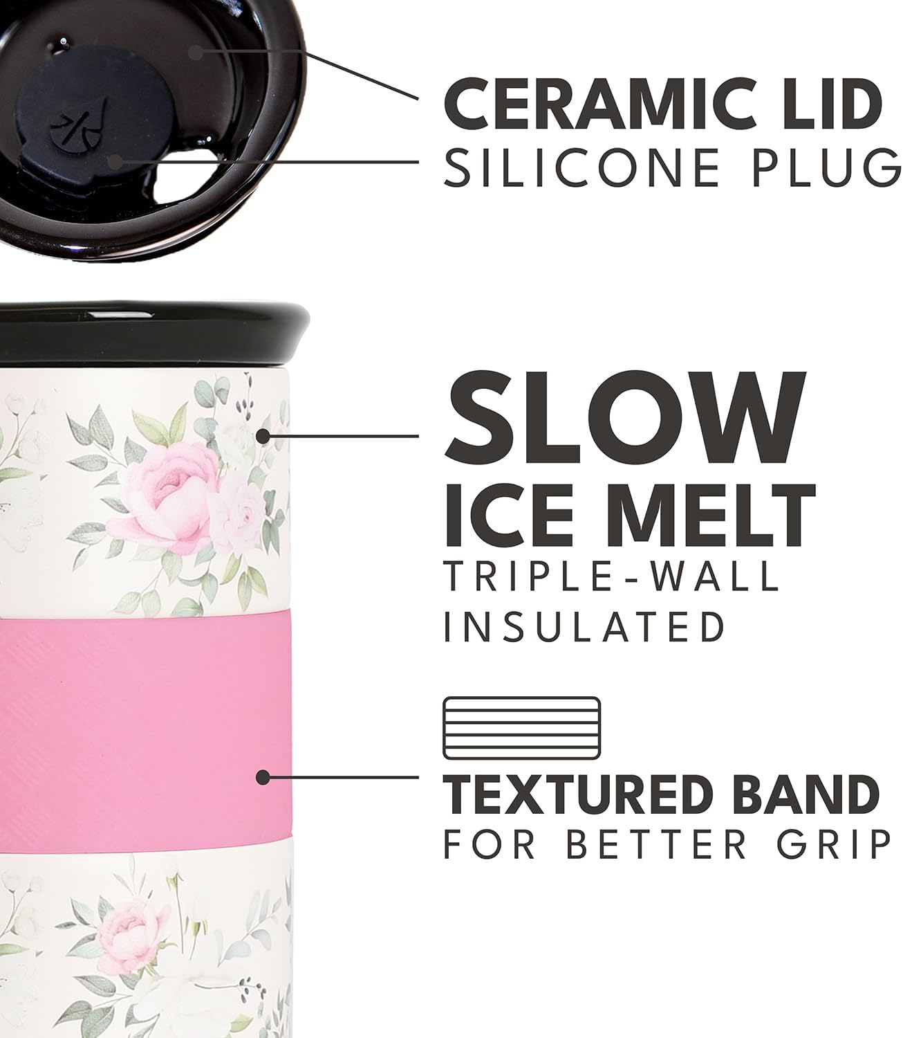 Elemental Artisan Insulated Tumbler, Triple Wall Coffee Travel Mug, Reusable Stainless Steel Coffee Tumbler with Ceramic Lid, Thermal Coffee Cups for Hot (6 Hrs) & Cold (18 Hrs), 16oz - Forest Green