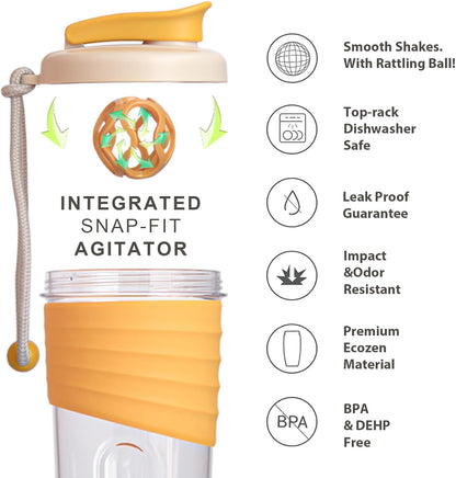 Shaker Bottle for Protein Mixes，24 oz，Protein Shaker Bottles with Whisk Ball, Mixer Bottle, Protein Bottle,Portable Pre Workout Whey Protein Drink Shaker Cup，Pink