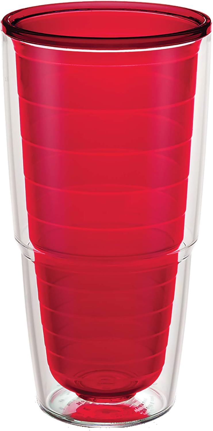 Tervis Clear & Colorful Tabletop Made in USA Double Walled Insulated Tumbler Travel Cup Keeps Drinks Cold & Hot, 16oz Mug, Clear