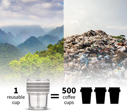 BLUEPOLAR 13oz/400ml Glass Water Tumbler with Straw and Lid Sealed Carry On Thick Wall Iced Coffee Cup Glass Cup for Water, Iced Tea Fruit Juice Etc (White-2Pack)