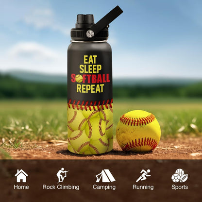 SANDJEST Gym Insulated Engraved Stainless Steel Water Bottle 32oz, Vacuum Chug Lid Travel Tumbler For Men Friends Dad Gymer Trainer, Gym Mode on, Birthday Christmas Father's Day