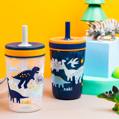 Zak Designs 15oz Bluey Kelso Tumbler Set, Leak-Proof Screw-On Lid with Straw Made of Durable Plastic and Silicone, Perfect Bundle for Kids, 2 Count (Pack of 1) - Colors B